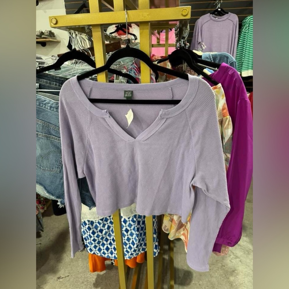 Wild Fable Lilac Ribbed Crop Top